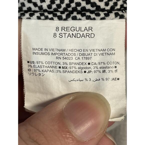 Old Navy Pants Womens 8 Black White Geo Harper Mid-Rise Cropped Stretch - Picture 10 of 12